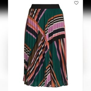 ba&sh Jupe Print Accordion Pleated Midi Skirt, Sz. XS